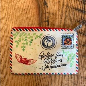Brighton zipper pouch canvas postcard bag